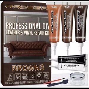 Professional DIY Leather & Vinyl Repair & Restoration Kit, Brown Black White Tan